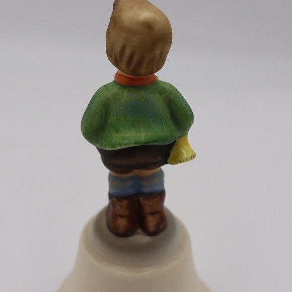 Schmid Bell Boy on Bell Holding Trumpet Horn Bugel Bell Vintage Collectable Bell - Picture 5 of 12